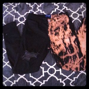 Ripped multi color jeans